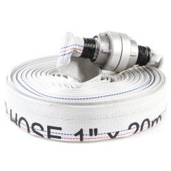 Tubo Flessibile Manichetta per Pompe Antincendio | Ø26 mm / 1" | Lunghezza 20 m | per Acqua Pulita Sporca Liquami | con Raccordi Rapidi | Resistenza Termica e Meccanica | in Poliestere 